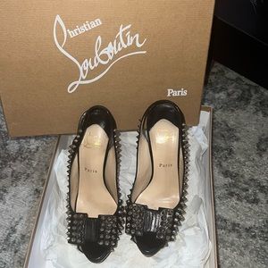 Christian Louboutin black Spiked Lady Peeps